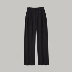 Abercrombie & Fitch Curve Love Sloane Tailored Wide Leg Pants | Black | Size 26L